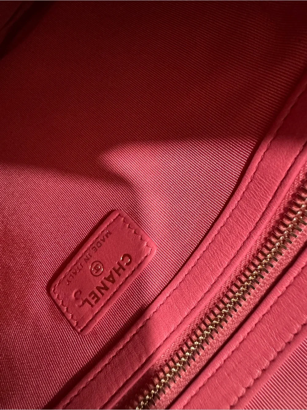 Rare Chanel Boy Quilted Lambskin Clutch in Coral
